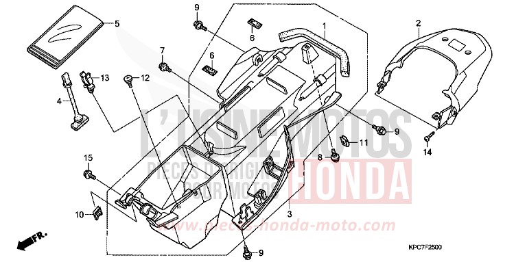 REAR FENDER for Varadero 125 PEARL SIENA RED (R320) from 2011